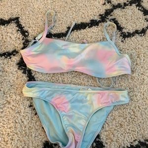 Tie dye two piece swimsuit